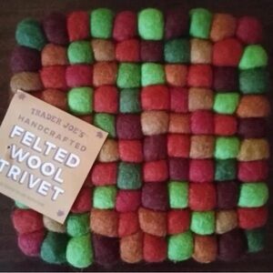 Trader Joe's Handcrafted Felted Wool Baking Trivet - Multicolor - 2 Available